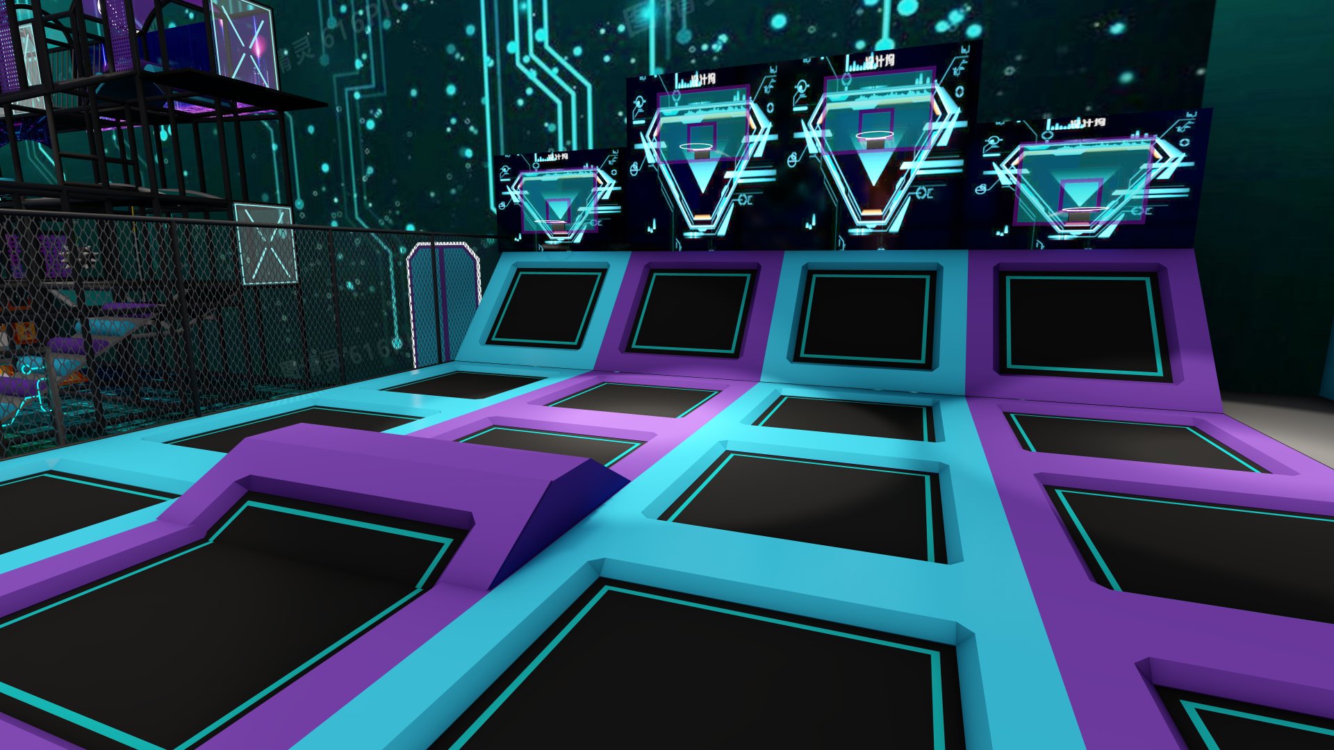 Custom Trampoline Park Design 5 by NinescapeLand