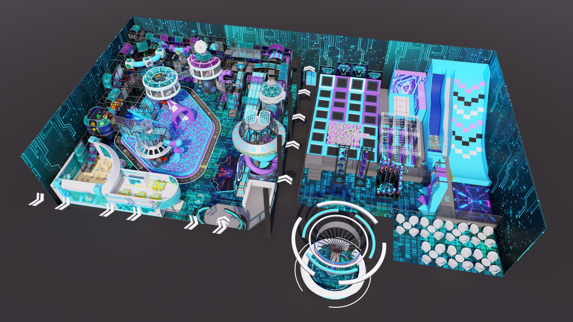 Custom Trampoline Park Design 3 by NinescapeLand